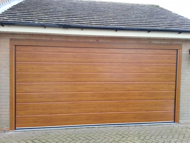New Insulated Garage Door Golden Oak Grantham